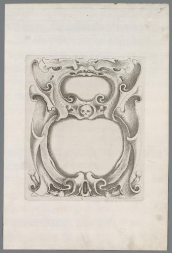 Cartouche in the rococo style with a mask