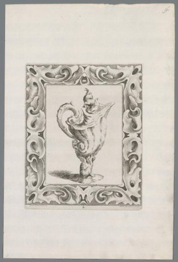 Pitcher with a rim decorated in the rococo style