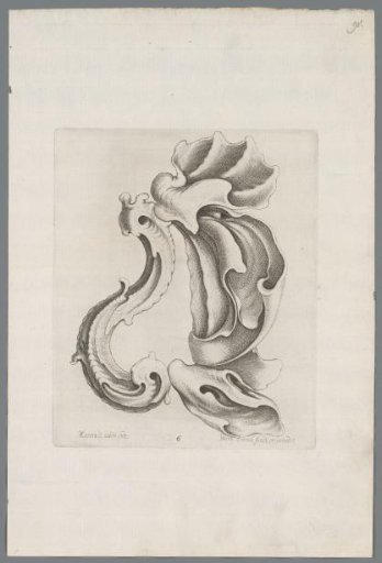 Side view of a door knocker in the rococo style