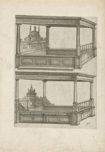 Two four-poster beds