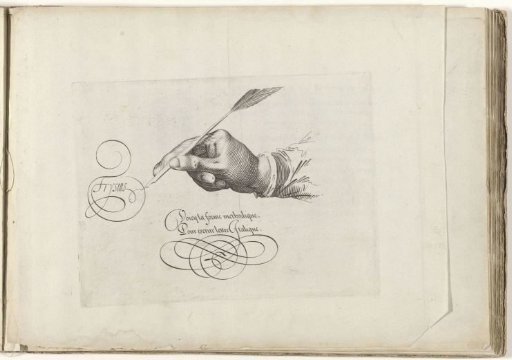 Right hand with a goose quill