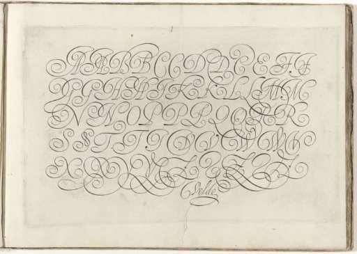 Writing sample: the alphabet in five lines of capitals