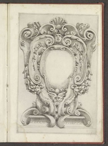 Cartouche with fantasy heads
