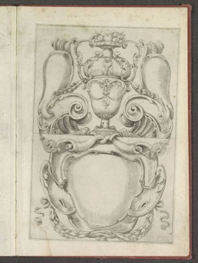 Vase, shields and a cartouche
