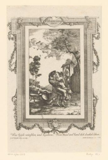 Lovers kissing and caressing