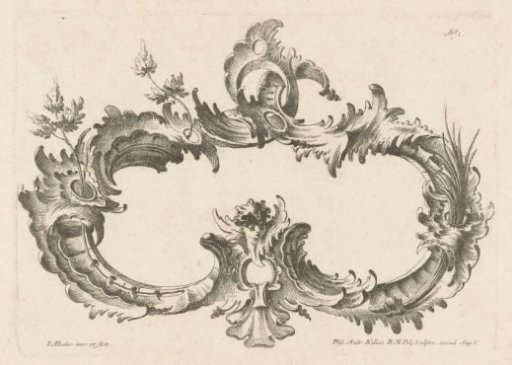 Cartouche with a winged head