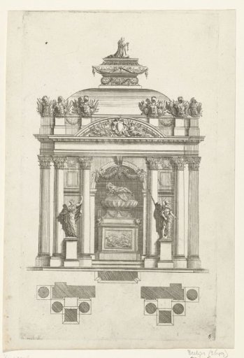 Monument with elevation and plan