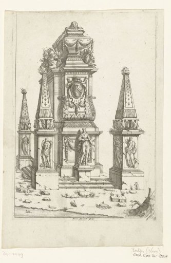 Coffin on a high pedestal