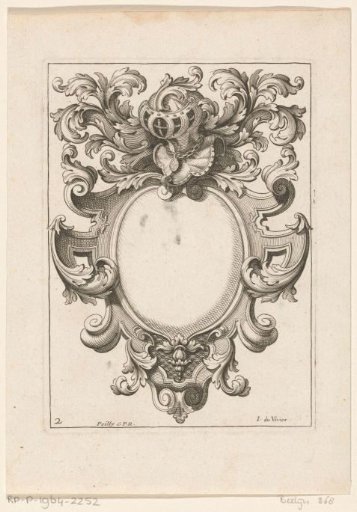 Cartouche with helmet