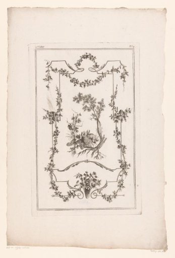 Panel with rabbits in a landscape
