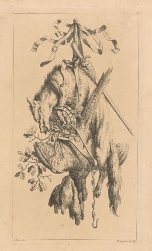 Trophy with fox and birds