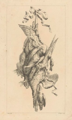 Trophy with rabbits and birds