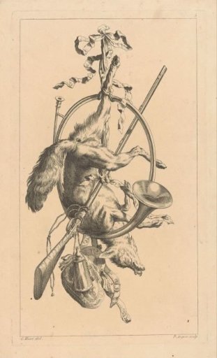 Trophy with fox and hunting horn