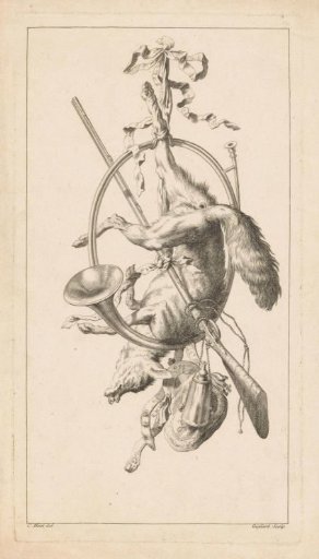 Trophy with fox and hunting horn