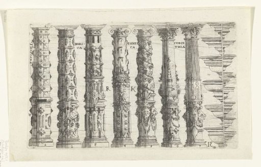 Seven columns and capitals