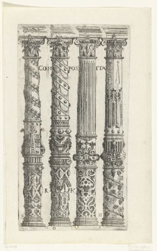 Four Composite columns with capitals and entablatures