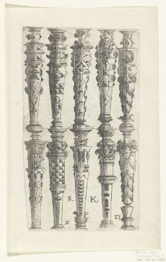 Ten balusters or term figures