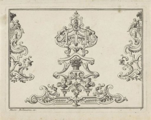 Three designs for silver mounts with figures