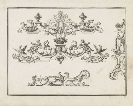 Four designs for silver mounts with figures