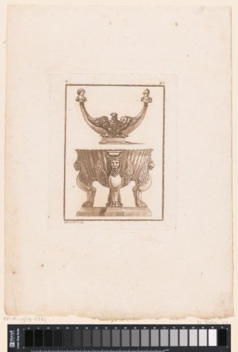 Tripod and half-moon shape with eagle