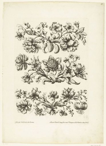 Three friezes of leaves and flowers