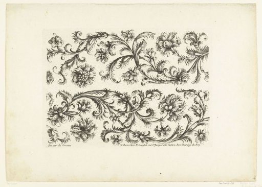 Two friezes with scrolls of fantasy leaves