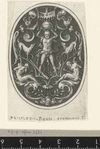 Hercules with a globe on his head