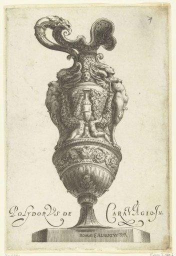 Jug with a handle extending into a bird's head
