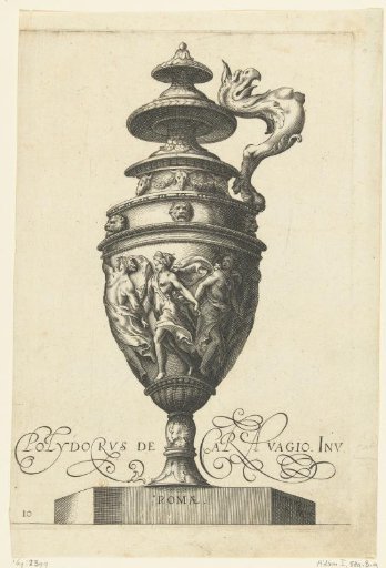 Vase with a layered lid and a handle consisting of a harpy-like creature