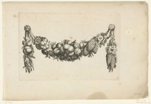 Festoon of Fruit with Pinecones