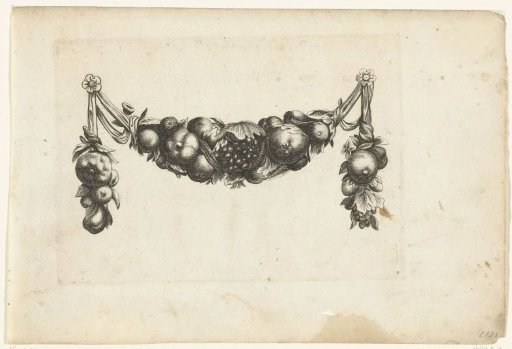 Festoon of Fruit with a Bunch of Grapes in the Center