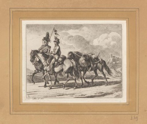Two Riders Followed by a Pack Horse