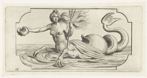 Female figure with Neptune's trident