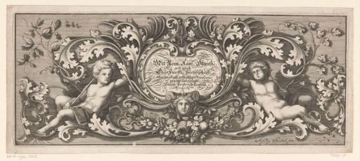 Cartouche with acanthus scrolls