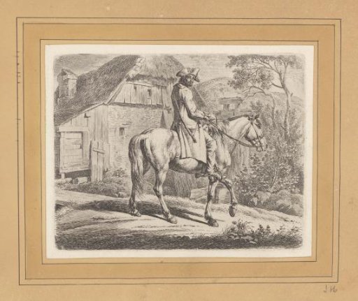 Rider riding along a path