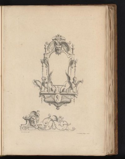 Cartouche with male sphinxes
