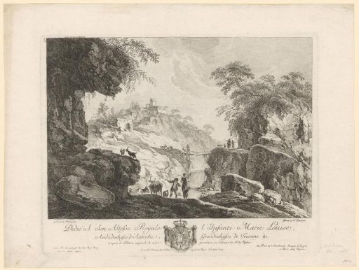 Ruin Landscape with Shepherds at a Small Waterfall