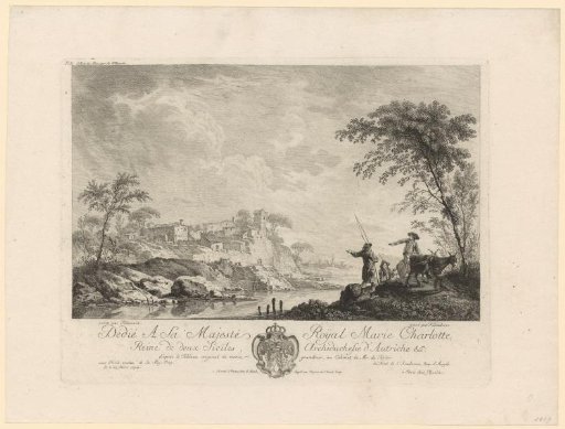 Hilly Landscape with Villages and Fishermen by a River