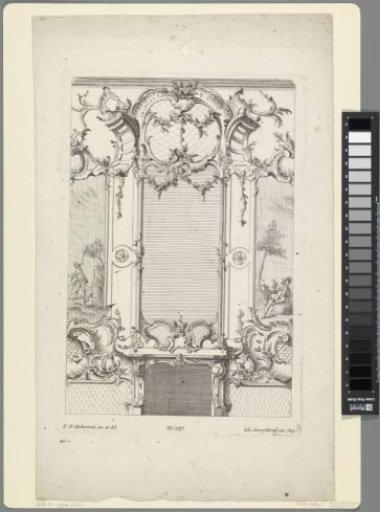 Wall arrangement with fireplace