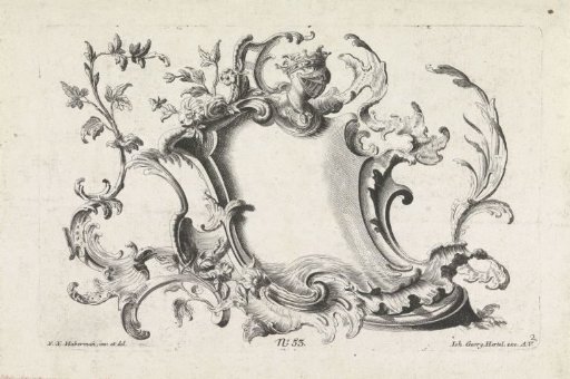 Cartouche with helmet