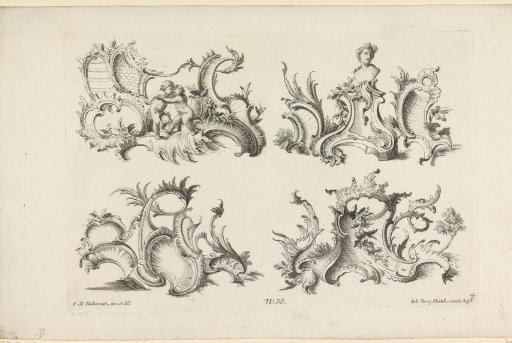 Rocailles with putti and bust