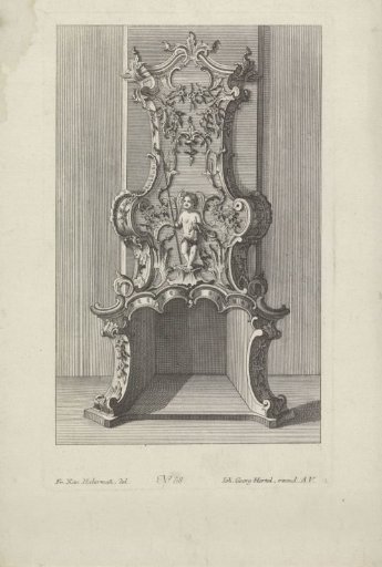 Chimneypiece with putto holding a lance