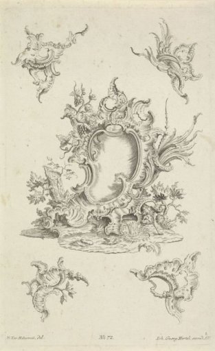 Cartouche with grape clusters