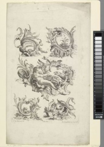 Rocailles with a putto and an eagle