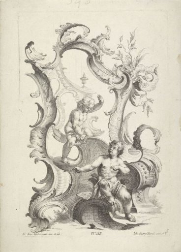 Rocaille frame with putti