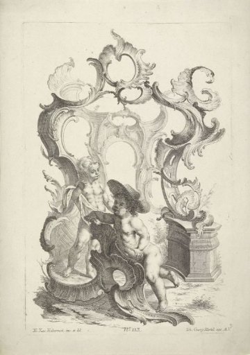 Rocaille frame with putti