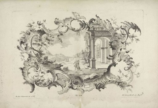 Landscape in a rocaille cartouche