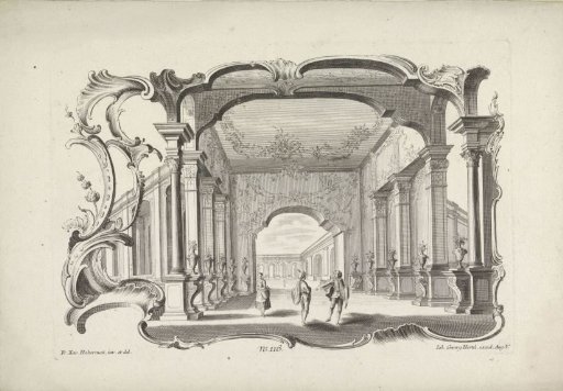Gallery in a rocaille cartouche
