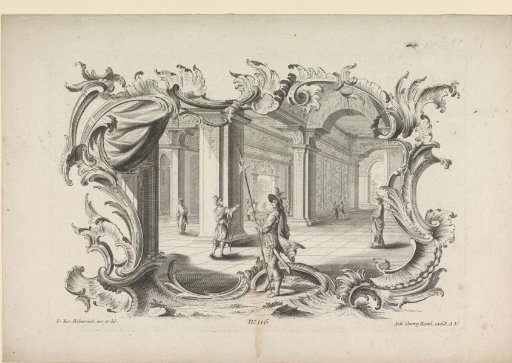 Interior in a cartouche