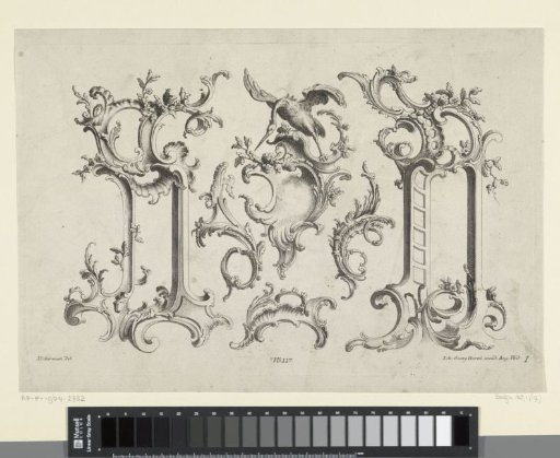 Rocaille ornaments with a bird